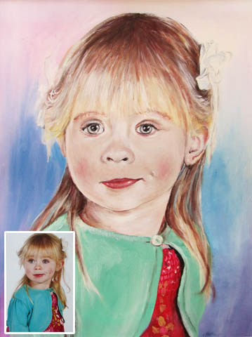 Portrait painted from our studio photograph