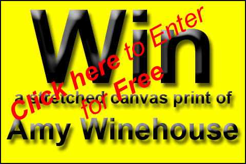 Win a stretched canvas print of Amy Winehouse by Sam Shaker